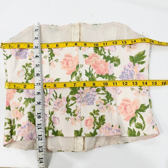 Zara Floral Corset Top in Ivory Multi BLOGGERS FAVORITE!!! NWT - Picture 14 of 16